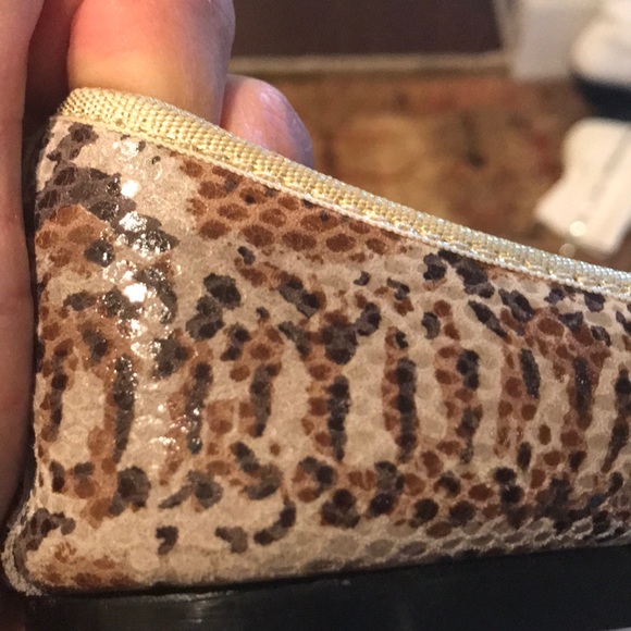 Snake print patent with gold ribbon , ballet flat - Picture 8 of 9